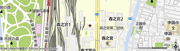 大阪府大阪市城東区森之宮周辺の地図