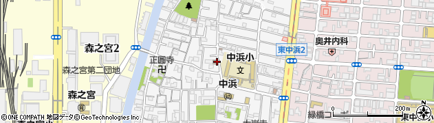 大阪府大阪市城東区中浜周辺の地図