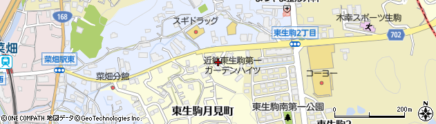 近鉄東生駒第二ガーデンハイツ周辺の地図