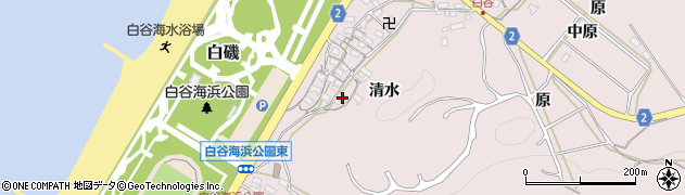 愛知県田原市白谷町清水34周辺の地図