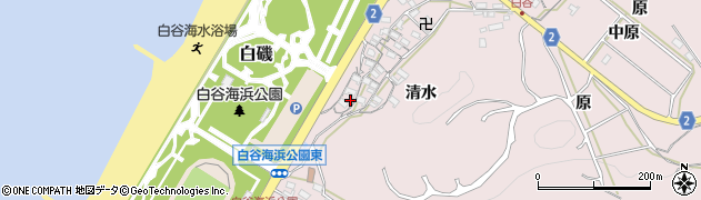 愛知県田原市白谷町清水58周辺の地図