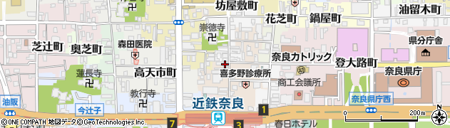 奈良モータープール周辺の地図