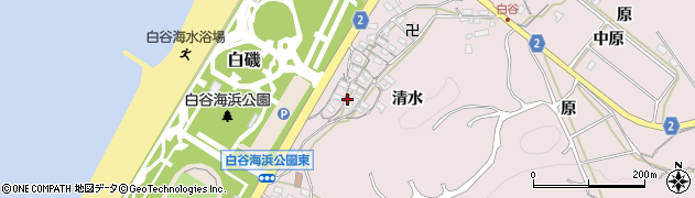 愛知県田原市白谷町清水65周辺の地図