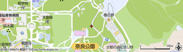 奈良県奈良市三笠山麓町周辺の地図