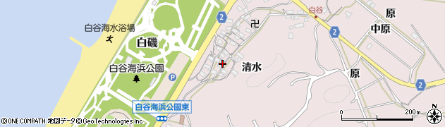 愛知県田原市白谷町清水37周辺の地図