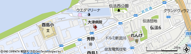 大津病院周辺の地図