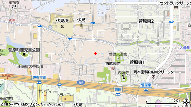 〒631-0842 奈良県奈良市菅原町の地図