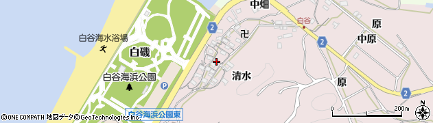 愛知県田原市白谷町清水42周辺の地図