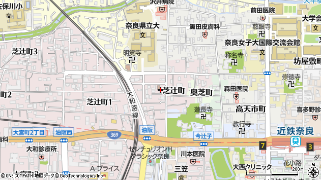〒630-8114 奈良県奈良市芝辻町の地図