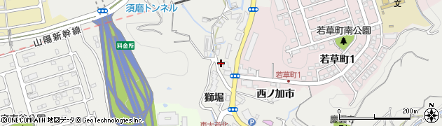 兵庫県神戸市須磨区車（潰ノ下）周辺の地図