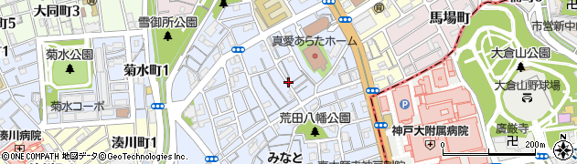 兵庫県神戸市兵庫区荒田町3丁目周辺の地図