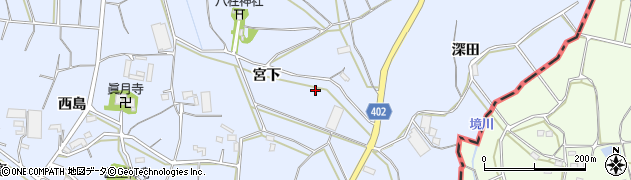 愛知県豊橋市東細谷町（宮下）周辺の地図