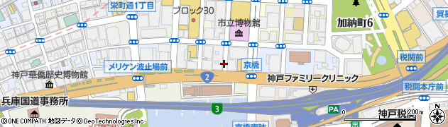 兵庫県神戸市中央区海岸通周辺の地図