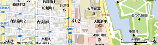大阪府大阪市中央区谷町2丁目2-30周辺の地図