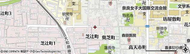 奈良県奈良市芝辻北町周辺の地図