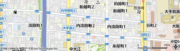 大阪府大阪市中央区内淡路町周辺の地図