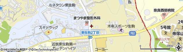 手打うどん山の音東生駒店周辺の地図