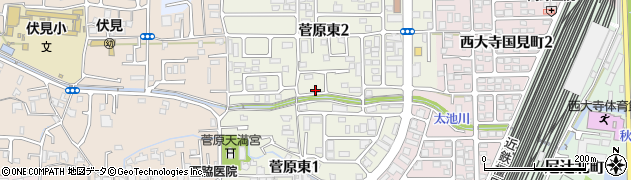 奈良県奈良市菅原東周辺の地図
