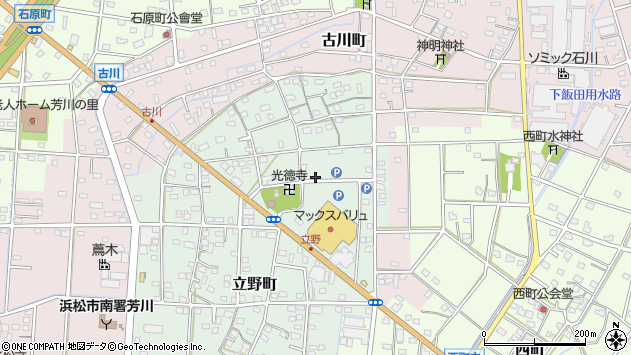 〒430-0827 静岡県浜松市中央区立野町の地図