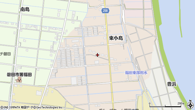 〒437-1208 静岡県磐田市東小島の地図