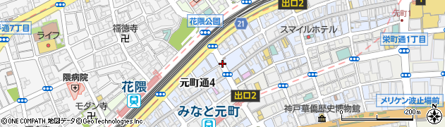 兵庫県神戸市中央区元町通周辺の地図