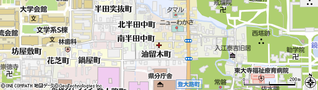奈良県奈良市南半田東町周辺の地図