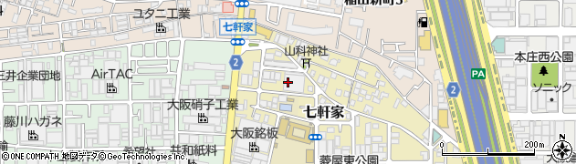 大阪府東大阪市七軒家15周辺の地図