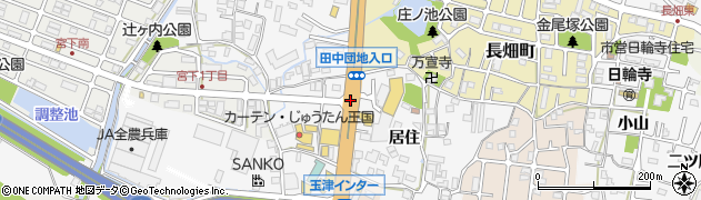 田中団地入口周辺の地図