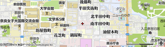 奈良県奈良市南半田西町周辺の地図