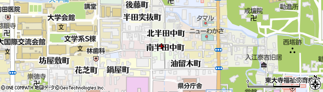奈良県奈良市南半田中町周辺の地図