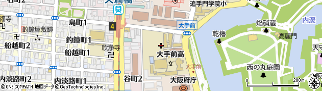 大阪府庁府議会　事務局議員控室民主ネット控室周辺の地図