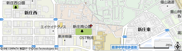 大阪府東大阪市新庄南周辺の地図