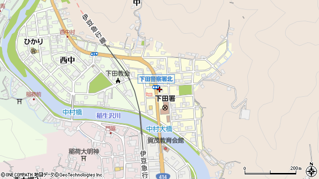 〒415-0017 静岡県下田市東中の地図