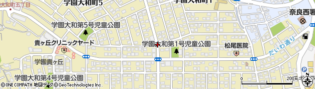 奈良県奈良市学園大和町周辺の地図