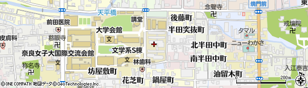 奈良県奈良市半田横町周辺の地図