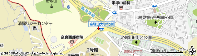 帝塚山大学北側周辺の地図