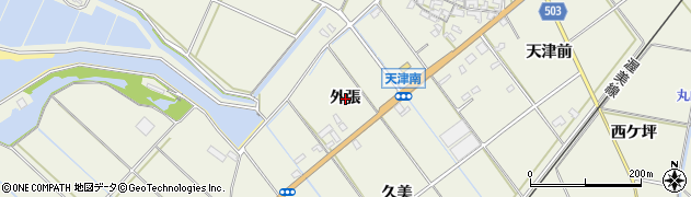 愛知県豊橋市杉山町（外張）周辺の地図