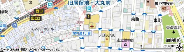 兵庫県神戸市中央区明石町周辺の地図