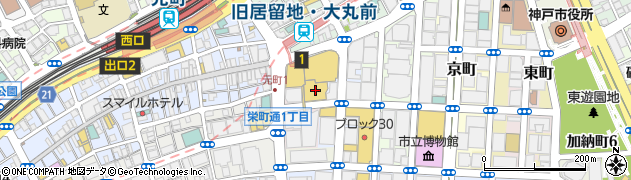 ネイルバー大丸神戸店周辺の地図