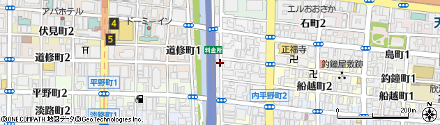 大阪府大阪市中央区東高麗橋周辺の地図