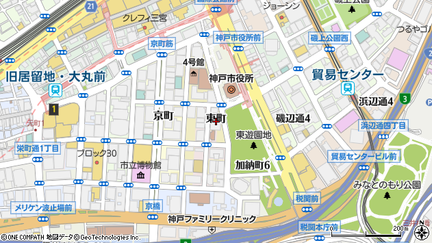 〒650-0031 兵庫県神戸市中央区東町の地図