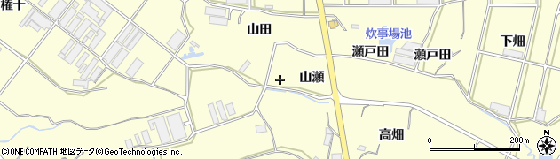愛知県田原市吉胡町（山瀬）周辺の地図