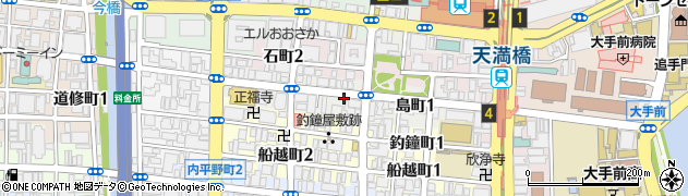 大阪府大阪市中央区島町周辺の地図