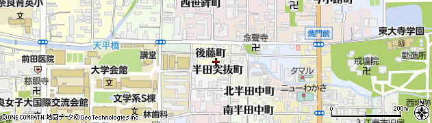 奈良県奈良市後藤町5周辺の地図