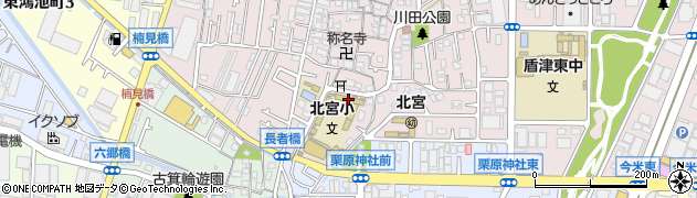 東大阪市立北宮小学校周辺の地図