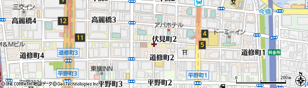 大阪府大阪市中央区伏見町2丁目周辺の地図