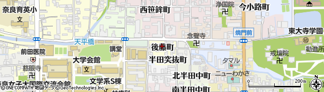 奈良県奈良市後藤町周辺の地図
