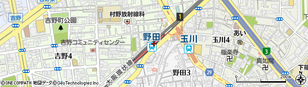 大阪市立　野田・玉川駅有料自転車駐車場周辺の地図