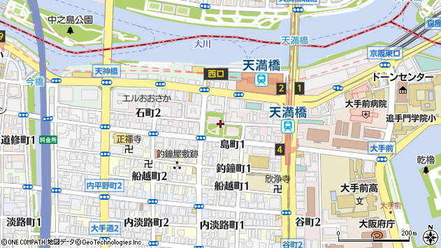 〒540-0033 大阪府大阪市中央区石町の地図