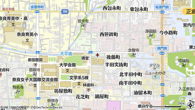 〒630-8285 奈良県奈良市北魚屋東町の地図